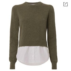 Veronica Beard cashmere puff sleeve combo sweater